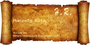 Hanzely Rita névjegykártya