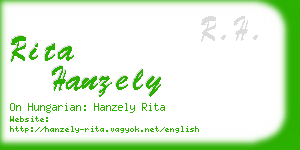 rita hanzely business card